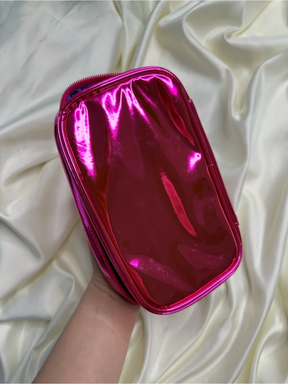 Revolution Metallic Hot Pink Bratz Cosmetic Pouch Makeup Bag and Brush Set